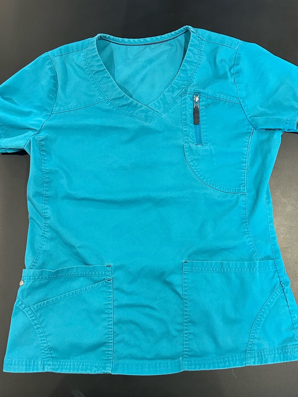 Teal V-Neck Medical Scrub Top